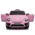 thumbnail image 1 of 12V Volkswagen Beetle Kids Ride On Car Pink, 1 of 5