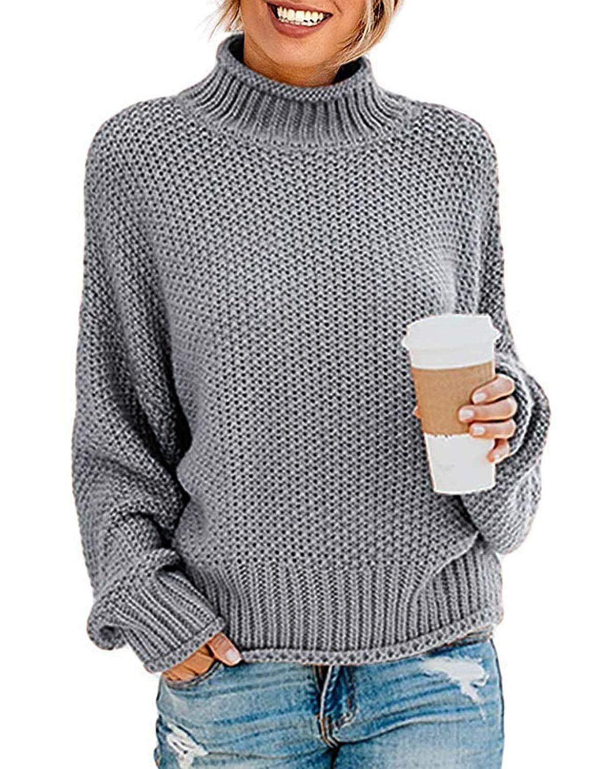 Women's Turtleneck Batwing Sleeve Loose 