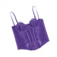 thumbnail image 6 of Conairie Women's Bustier Corset Top Lace Boned Solid Color Spaghetti Strap Fitted Mesh Bonded Party Going Out Cami Tops Purple XS, 6 of 7