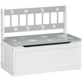 thumbnail image 1 of Qaba Coffre de Rangement pour Jouets pour Tout-Petits, Banc de Rangement pour Enfants avec Dossier, Gris, 1 of 10