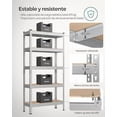 thumbnail image 4 of SONGMICS Estantería de 5 Niveles, Estantería de Almacenamiento, Montaje sin Tornillos, Estantes Ajustables, 30 x 75 x 150 cm, Carga de 875 kg, para Garaje, Cobertizo, Bodega, Plata, 4 of 5