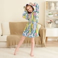 thumbnail image 3 of FORMRS Niños Bathrobe Unisex Hooded Robe Soft Plush Pajamas Sleepwear, Size 2-3T, Green Mountains, 3 of 7