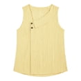 thumbnail image 3 of RQYYD Womens Sleeveless Asymmetric Neck Tops Casual Striped Blouses Button Front Tank Tee Shirts Daily Clothes, 3 of 6