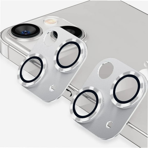 [2 Pack for iPhone 13 / iPhone 13 Mini Camera Lens Protector Tempered Glass Camera Cover, 9H Hardness Aluminum Metal Lens Film, Bubble Free,Strong Stickiness -Starlight