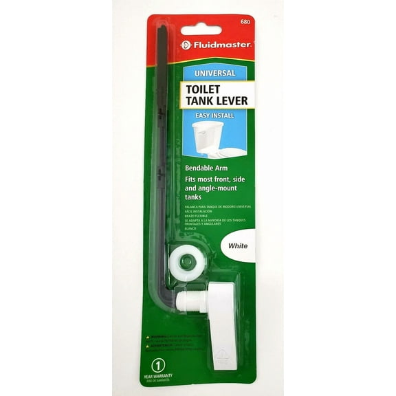 Fluidmaster 680 Universal Toilet Tank Lever 9" Bendable Arm White