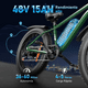 thumbnail image 4 of Bicicleta Eléctrica de Montaña para Adultos AMYET EB26, Motor 1000W, Batería 48V 15Ah, 26 Pulgadas, Verde, 4 of 11