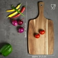 thumbnail image 5 of Acacia Wood Serving Board with Handle 18x9 - Charcuterie & Cheese Platter, Breakfast & Cutting Board, Durable Kitchen Essential, 5 of 7