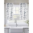 thumbnail image 5 of Dark Blue Grey Botanical Sheer Curtains 45 Inch Length 2 Panels Set, Spring Floral Summer Farmhouse Voile Window Treatment Rod Pocket Small Kitchen Curtains Drapes for Bedroom 52"x45"x2, 5 of 7