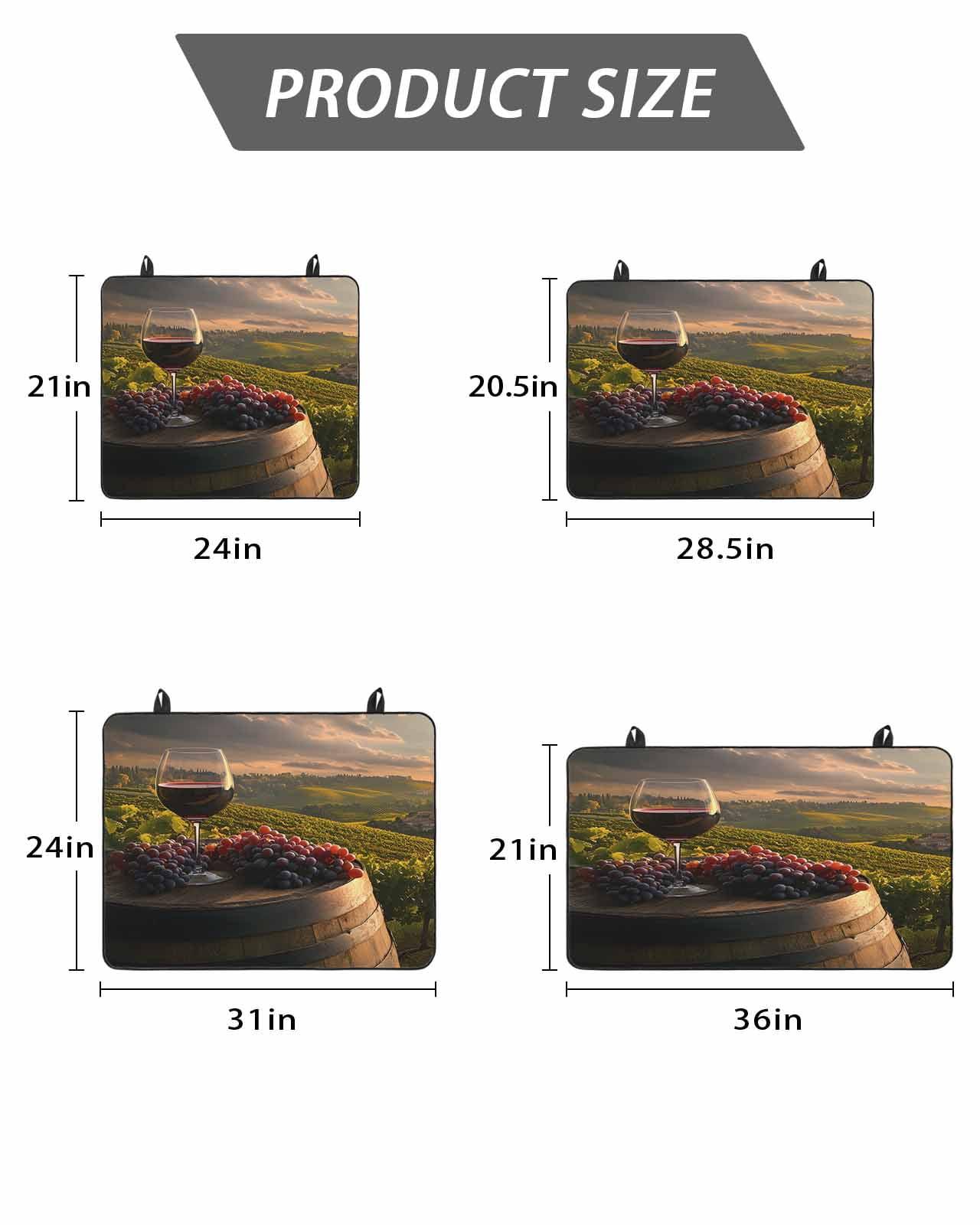 Stove Top Covers for Electric Stove 36x21 Inches, Country Heat Insulation Fireproof Glass Cooktop Protector, Grapes Casks Wine Farmhouse Multipurpose Countertop Stovetop Cover for Kitchen