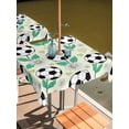 thumbnail image 2 of Outdoor Tablecloth with Umbrella Hole for Patio/Picnic/Party/Camping, Green Footballs Waterproof Table Cloth Square Cover Washable, Pastoral Daisy Love Heart Balls Sports Game (60"x 60"), 2 of 9