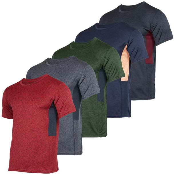 Real Essentials 5 Pack: Men’s Dry-Fit Moisture Wicking Active Athletic ...