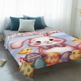thumbnail image 4 of Purple Easter Bunny Blanket Soft Cozy Warm Throw Blanket for Couch, Plush Fuzzy Flannel Fleece Blankets for Sofa, Spring Easter Eggs Chicken Floral Wood Bed Blankets Gifts for Men, 32"x48", 4 of 9