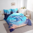 thumbnail image 3 of Feelyou Cute Ocean Axolotl Bedding Comforter Set 7pcs, Cartoon Marine Animal Queen Bedding Sets, Teens Kids Boys Girls Reversible Queen Sheet Sets, Breathable Home Decor, 3 of 7