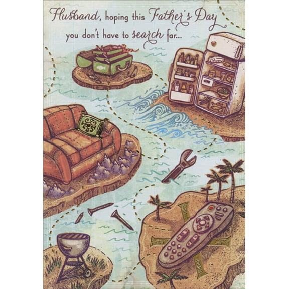 Designer Greetings Islands Father's Day Card for Husband, 5x7 inches