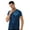 Navy Blue, variant on Mens Shiny Satin V Neck Short Sleeve T-Shirt Pajamas Sleepwear Shirts Tops