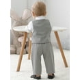 thumbnail image 6 of Latnnut Infant Boy Toddler Newborn Clothes 0-24M Outfit Dress Shirt Vest Bowtie Pants Formal 4pcs, 6 of 7