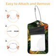 thumbnail image 2 of Square PU Leather Luggage Tags, 2 Pack, with Privacy Cover and Stainless Steel Ring - Suitable for Travel, Backpack, Handbag - Bag Tags, Handbag Tags Tropical Leaves, 2 of 7