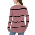 thumbnail image 5 of YUNAFFT Girls Striped Long Sleeve T-Shirt Side Slit Hem Soft Stretch Cotton-Like Top for 4-14Y, 5 of 6