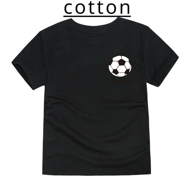 Camiseta de algodon para bebe nino camiseta blanca y negra de verano para nino ropa para nino camisetas de algodon con estampado de futbol camiseta de 2 a 12 anos Walmart en linea