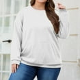 thumbnail image 2 of Dwellite Oversized Sweatshirts for Women Cotton Long Sleeve Tops Crewneck Pullover Sweater Plus Size Clothes with Pocket White 4XL, 2 of 5