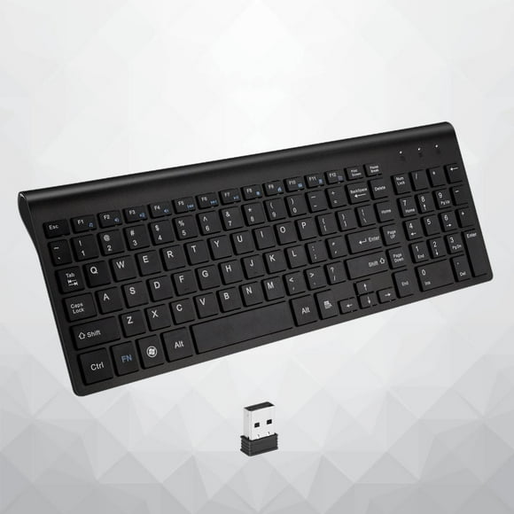 Thin 2.4G Wire Keyboard Mute USB Port Numeric Keypad for Laptops and Desktops, Responsive and Noise Ergonomic , Black