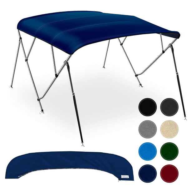 NEH 4 Bow Bimini Tops for Boats, Support Poles, Fade Proof Marine 900D