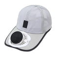 thumbnail image 4 of Sombrero con ventilador solar, ideal para golf, playa, camping, compras y pesca. Gris claro, 4 of 9