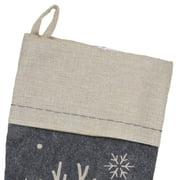 Dyno 20 Burlap Christmas Stocking with Gray Felt Animal Stencil Design and Burlap Cuff
