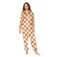 thumbnail image 2 of FORMRS Onesies Pajama for Adults Unisex Hoodie Winter Jumpsuit One Piece Sleepwear, Sizes S-2XL, Rusty Orange Plaid, 2 of 7