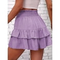 thumbnail image 4 of Women'S High Waist Ruffle Mini Skirt Tiered Short Skirt with Shorts Underneath XXL, 4 of 6