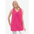 thumbnail image 6 of Woman Within Plus Size Perfect Printed Sleeveless Shirred V-Neck Tunic, 6 of 6