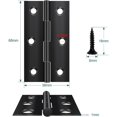 thumbnail image 2 of Paquete de 4 bisagras plegables de 68 mm × 38 mm, bisagra de acero inoxidable negra, bisagra de piano, Bisagra pequeña, bisagra para puertas, ventanas y armarios con 24 tornillos, 2 of 5