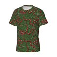 thumbnail image 3 of Yiaed Red Snake Print Mens Short Sleeve Tight Fit T-Shirt, Crewneck Casual Tee-Medium, 3 of 5