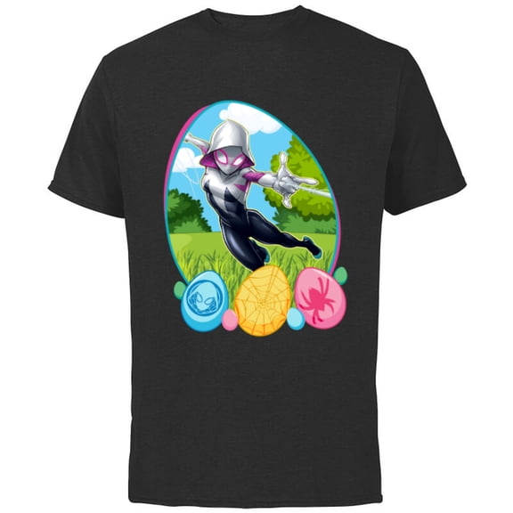 Marvel Ghost-Spider Easter Egg - Short Sleeve Cotton T-Shirt for Adults - Customized-Black