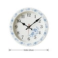 thumbnail image 3 of Charming Blue Delft-Style Silent Wall Clock - Vintage Round Wooden Decorative Clock with Easy-Read Numbers, Perfect for Living Room & Home Decor - Battery Operated (AA Not Included), 3 of 6