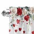 thumbnail image 2 of Valances for Windows Valentine's Day Romantic Rose Floral Rod Pocket Short Curtain for Bathroom Living Room Bedroom Green Eucalyptus Leaves 1 Panel 42x12in, 2 of 9