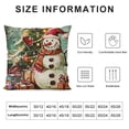 thumbnail image 5 of PRATYUS Christmas Throw Pillow Cushion Cover, Skating Happy Snowman with Christmas Tree Cheerful Hand Drawn Ornate Snowflakes, Decorative Square Accent Pillow Case,  Beige White 12x12in, 5 of 5