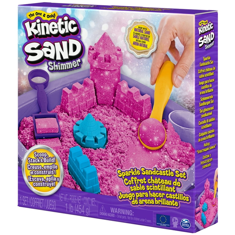 Kinetic Sand Shimmer, Coffret Château de sable scintillant avec 453 g de  scintillant