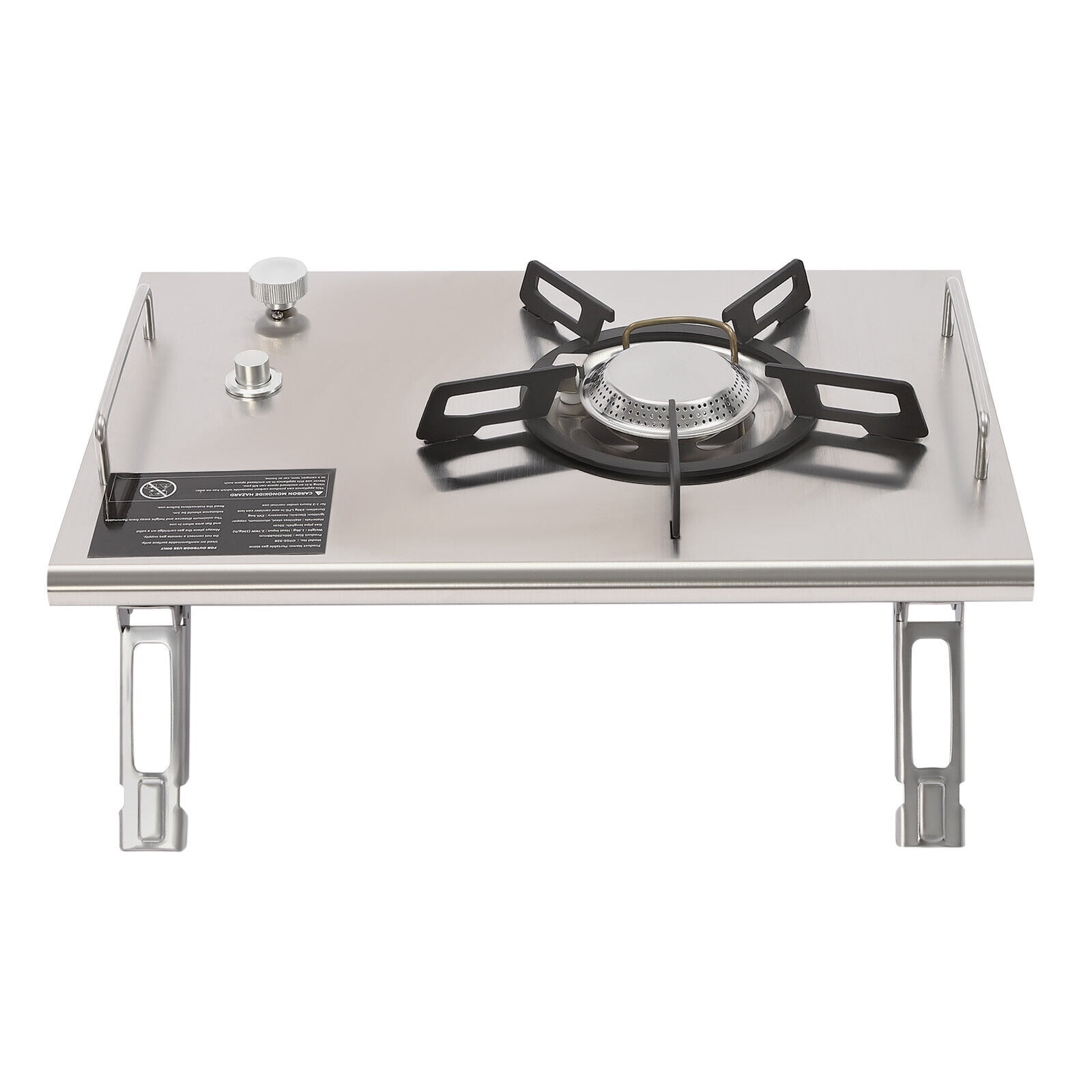 Modern Rectangular Portable 13,648 BTU Gas Stove Stainless Steel Single-Burner Camping Stove for Camping