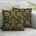 thumbnail image 3 of PHYHOO Paisley Throw Pillow Cushion Cover, Themed Textured Floral Ornament Artwork, Decorative Square Accent Pillow Case, Brown Chocolate White, 3 of 5