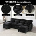 thumbnail image 3 of Homefun Chenille Modular U Shape Sectional Sofa With Chaise Lounge Storage Ottoman USB Phone Mount,Living Room, 3 of 10