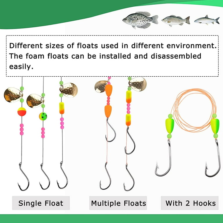 OROOTL Surf Pompano Rig Floats Kit, Foam Snell Floats Cigar Float Pompano  Rig Float for Surf Fishing Live Bait Rig Bottom Rig Walleye Rig Making Kit  for Trout Catfish Walleye Crawler Harness 