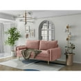 thumbnail image 2 of Enor Furniture Taverra 70" Round Arm Modern Velvet & Wood Sofa in Rose, 2 of 4