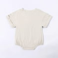thumbnail image 2 of Baby Boy Romper Clothes Summer Short Sleeve Solid Jumpsuit Playsuit Bodysuit,Beige,3-6 Months, 2 of 3