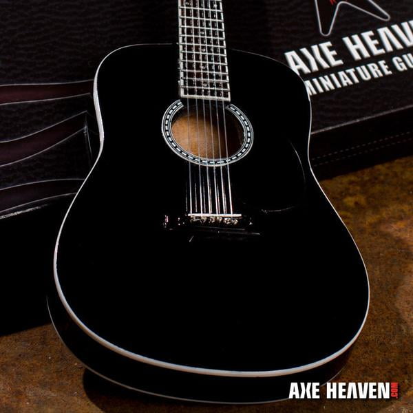 Classic Black Finish Miniature Acoustic Guitar Replica Collectible - Officially Licensed (AC-003)