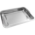 thumbnail image 4 of Parrilla rectangular de acero inoxidable espesada para pescado, sartén para pescado a la parrilla, parrilla de madera de marisco y carbón, color plateado, 4 of 5