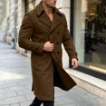 thumbnail image 6 of KeShDi Trench Coat for Men Double Breasted Lapel Long Sleeve Jacket Brown S, 6 of 7