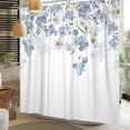 thumbnail image 4 of Mizhona Blue Floral Shower Curtain Bathroom Waterproof Polyester Boho Watercolor Decoration Washable 60"x72", 4 of 4