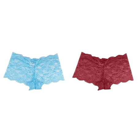 (2-Pack) 2025 New Women sy Underweary 100 Cotton Underwear Womeny Lace Open Panties Multi athletic Panties for s Color Plus Size Underwear