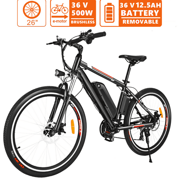 26" 250W/500W Electric Mountain Bike Bicycle with Removable 12.5Ah Lithium-Ion Battery,Professional 21 Speed Gears for Adults Men